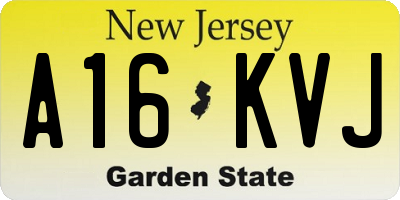 NJ license plate A16KVJ