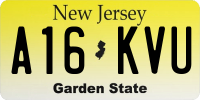 NJ license plate A16KVU
