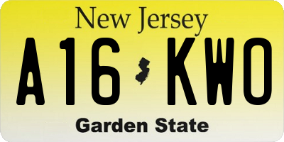 NJ license plate A16KWO
