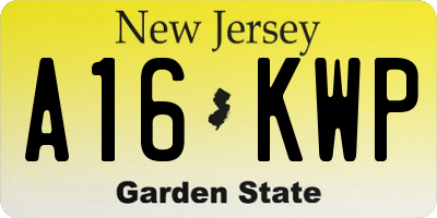 NJ license plate A16KWP