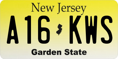 NJ license plate A16KWS