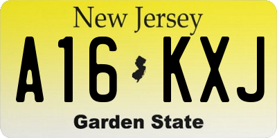 NJ license plate A16KXJ