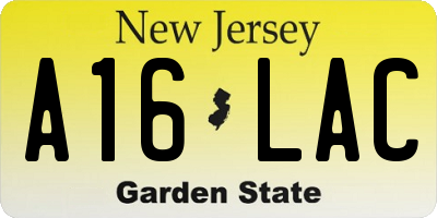 NJ license plate A16LAC