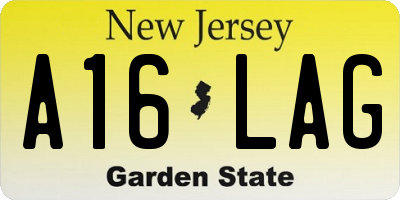 NJ license plate A16LAG