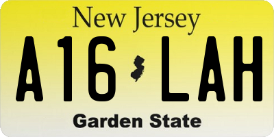 NJ license plate A16LAH