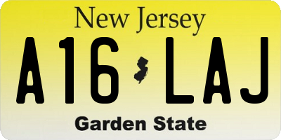 NJ license plate A16LAJ