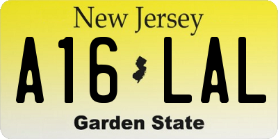 NJ license plate A16LAL