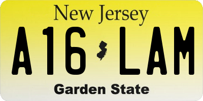 NJ license plate A16LAM