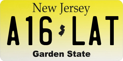 NJ license plate A16LAT