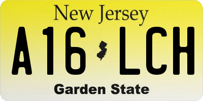NJ license plate A16LCH