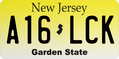 NJ license plate A16LCK