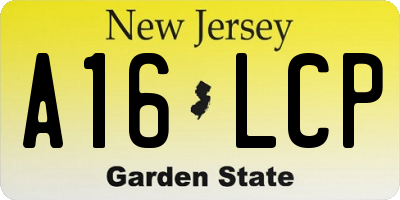 NJ license plate A16LCP