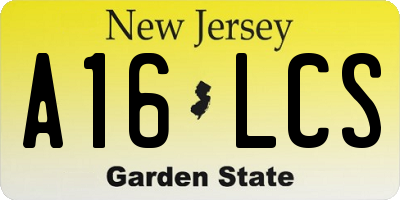 NJ license plate A16LCS