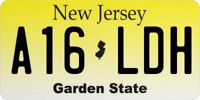 NJ license plate A16LDH