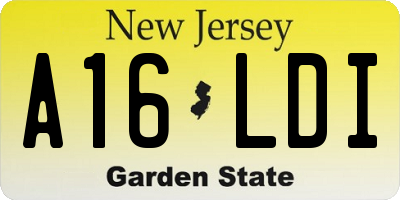 NJ license plate A16LDI