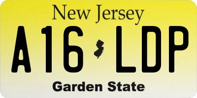 NJ license plate A16LDP