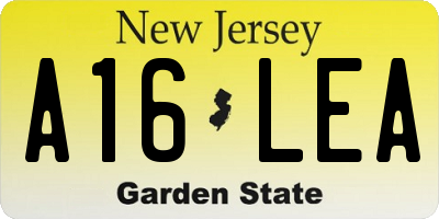 NJ license plate A16LEA
