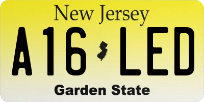 NJ license plate A16LED