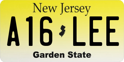 NJ license plate A16LEE