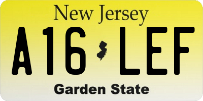 NJ license plate A16LEF