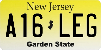 NJ license plate A16LEG