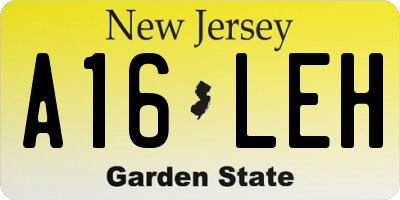 NJ license plate A16LEH