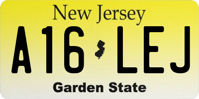 NJ license plate A16LEJ