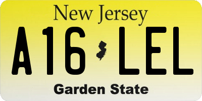 NJ license plate A16LEL