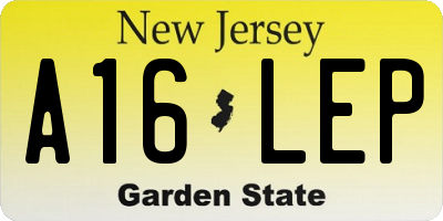 NJ license plate A16LEP