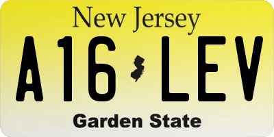 NJ license plate A16LEV