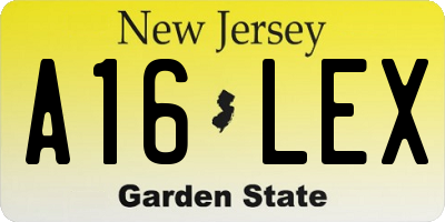 NJ license plate A16LEX