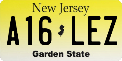 NJ license plate A16LEZ