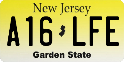 NJ license plate A16LFE