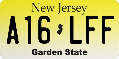NJ license plate A16LFF