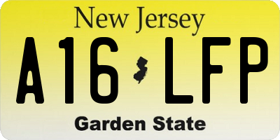 NJ license plate A16LFP