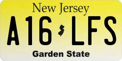 NJ license plate A16LFS