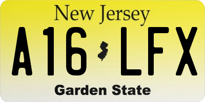 NJ license plate A16LFX
