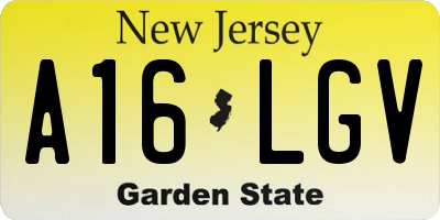 NJ license plate A16LGV