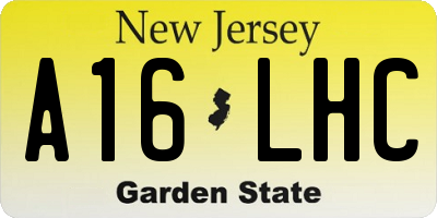 NJ license plate A16LHC