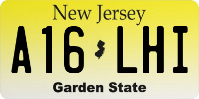NJ license plate A16LHI