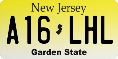 NJ license plate A16LHL