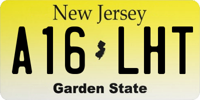 NJ license plate A16LHT