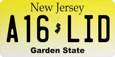 NJ license plate A16LID