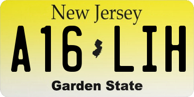 NJ license plate A16LIH