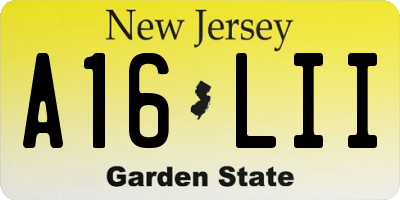 NJ license plate A16LII