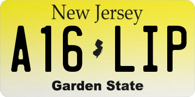 NJ license plate A16LIP