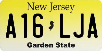 NJ license plate A16LJA