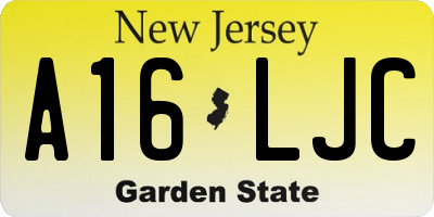 NJ license plate A16LJC