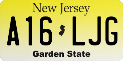NJ license plate A16LJG