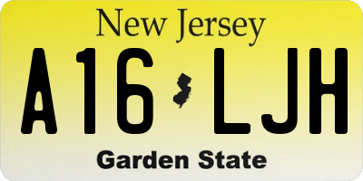 NJ license plate A16LJH